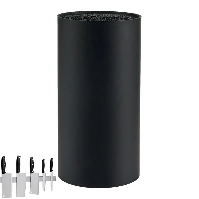 

cylindrical shape Round Cutter Holder Knife Inserted Plastic Knives Block Storage Tank Holder Detachable for Easy Cleaning