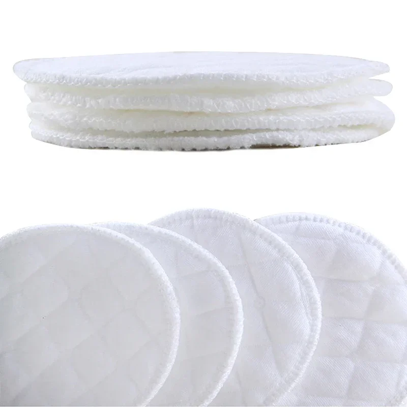 12Pcs(6 Pairs) 3 Layers Cotton Reusable Breast Pads Nursing Waterproof Organic Plain Washable Pad Baby Breastfeeding Accessory 6