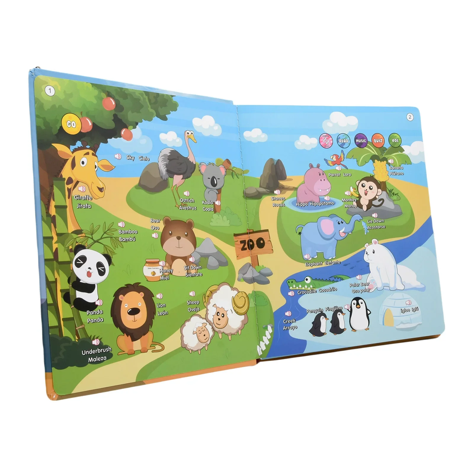 Spanish English Talking Learning Book for Kids Interactive Audio Sound Books Toddler Educational Toy To Learn Spanish Bilingual 5