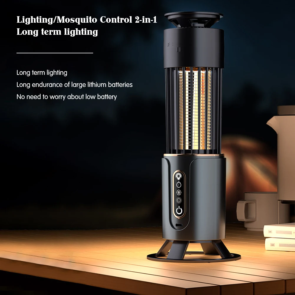 LED Bugs Zappers for Indoor Outdoor 2 in 1 Mosquitoes Killer Lamp Rechargeable 360&deg; Fly Trap Lamp for Bedroom