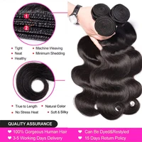 PerisModa – Extensions de cheveux humains 100 % naturels, brésiliens, noirs, ondulés, lots de 3/4, cheveux vierges, bruts 5