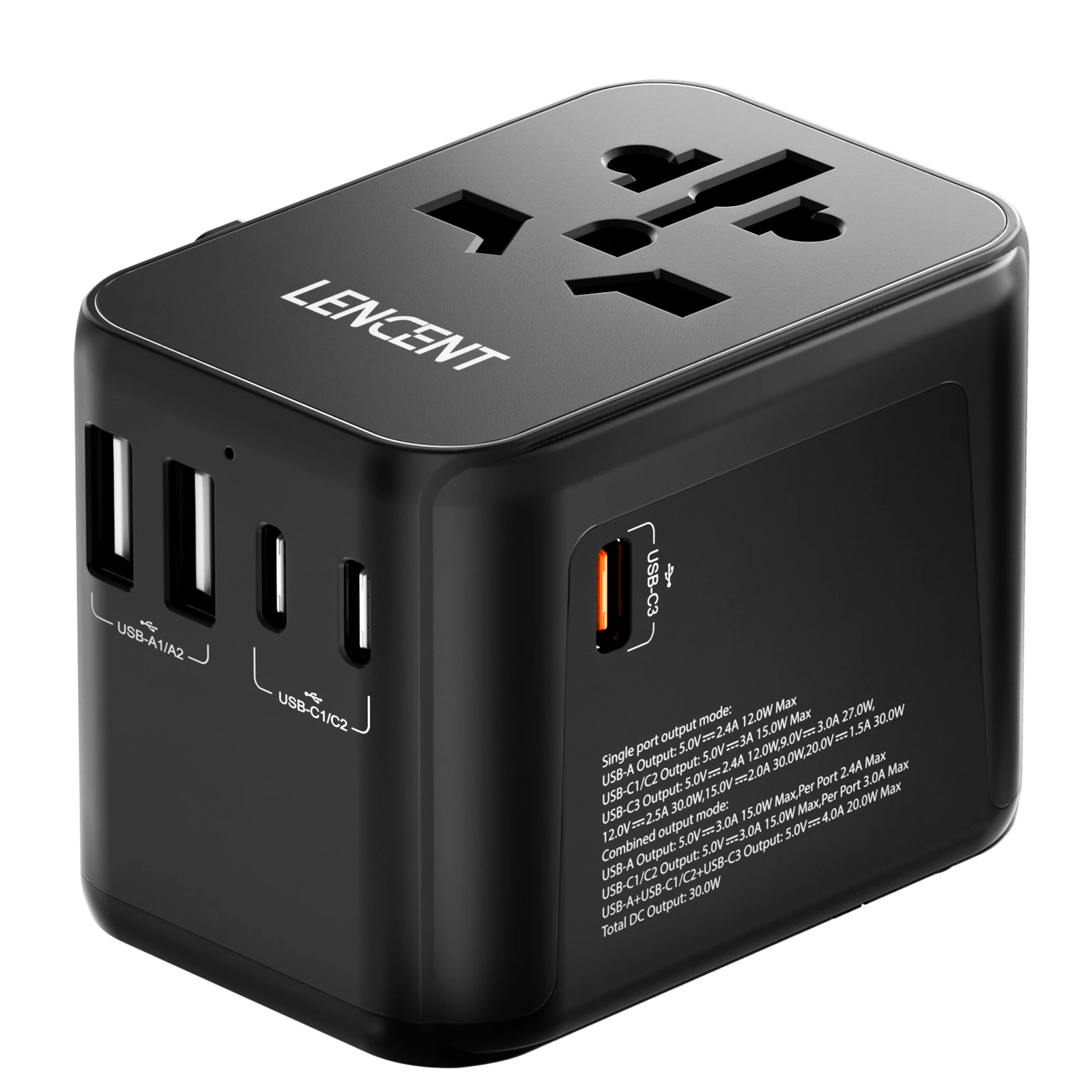 Adaptateur De Voyage Universel Yarrashop - Prises Monde Entier + Chargeur USB 3.0A Et USB-C