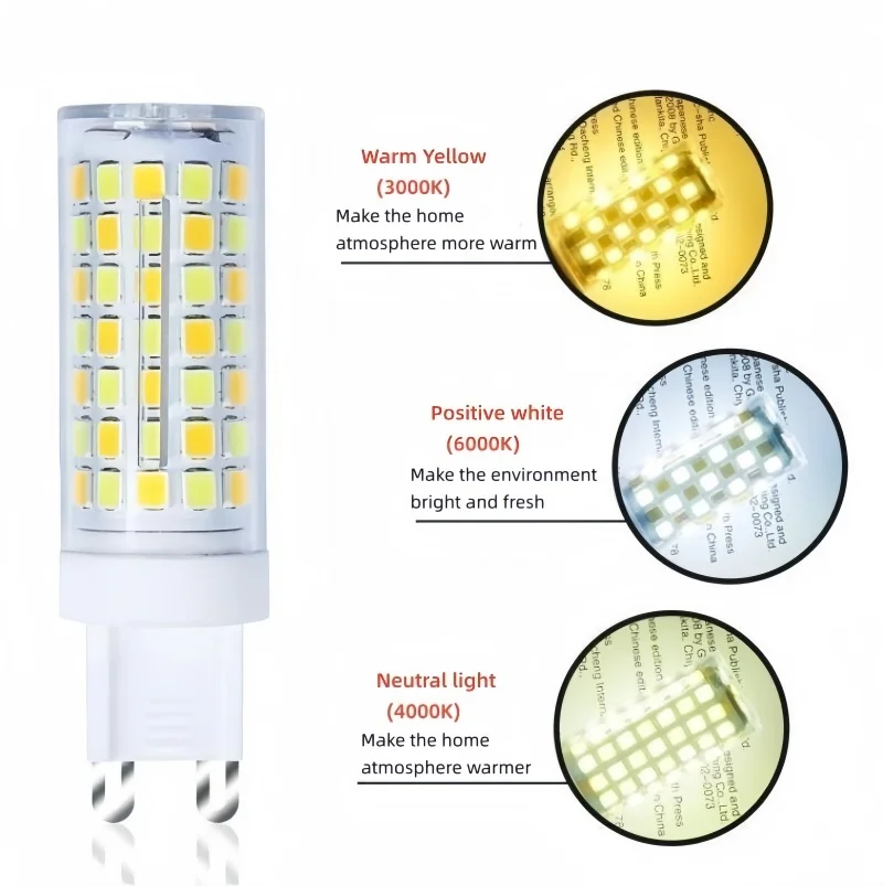 Upgrade the brightest G9 LED light AC110-265V ceramic SMD2835 LED bulb warm/cold white spotlights instead of halogen lamps