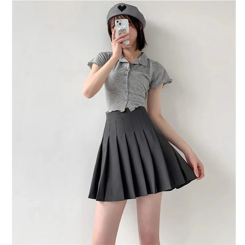 Sexy Women Pleated Skirts High Waist Summer Vintage Kawaii Mini Skirts Y2K Korean Tennis Student Cute Jk Short Skirt Dance Skirt