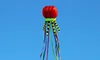 4-colors 3D Jellyfish Kite 7M Colorful Long Tail Ribbon Soft Kite Easy To Fly, Tear Resistant Outdoor Sports Flying Toy 4