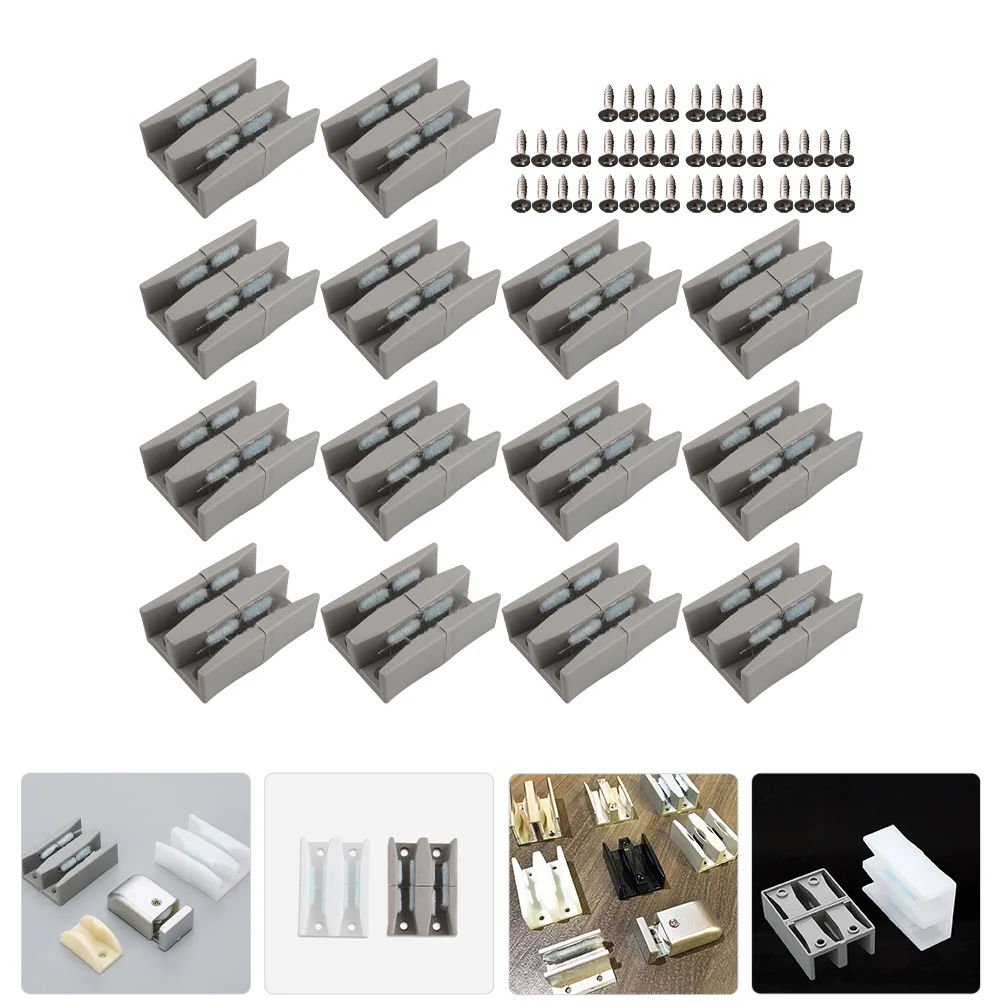 

10 Pcs Replacement Bumper Stopper Blocks Slider Rugables Guides for Sliding Doors Glass Plastic Bottom