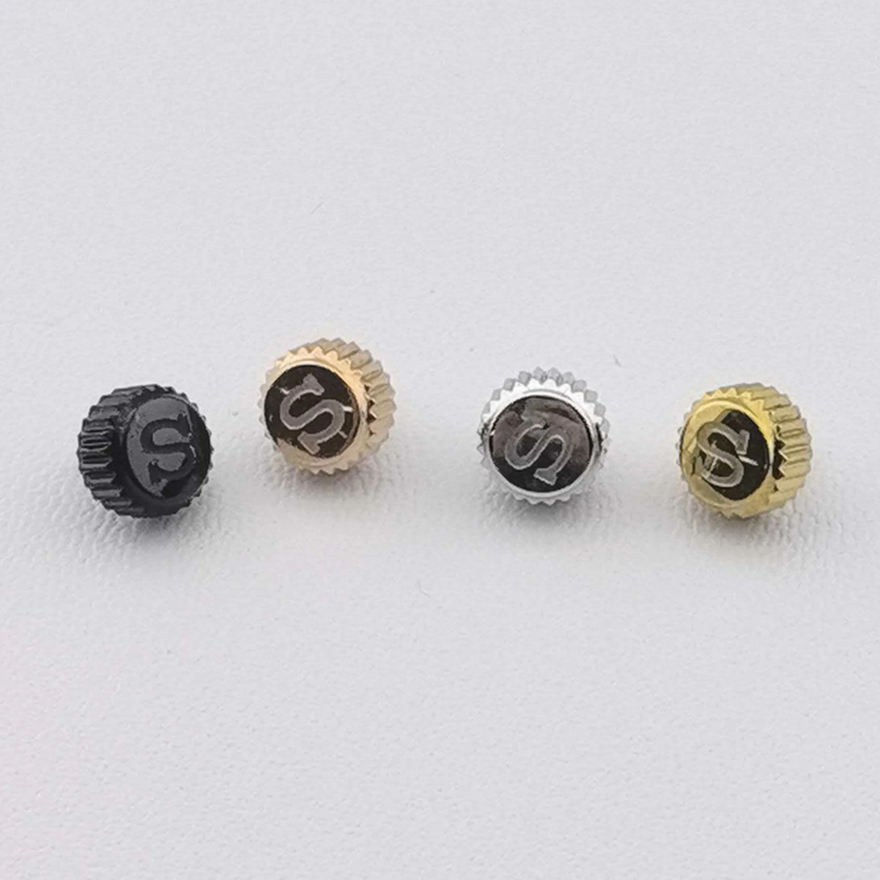Multi-Color 7mm S Logo Crown - Premium 316L Stainless Steel Screw-in Replacement Part