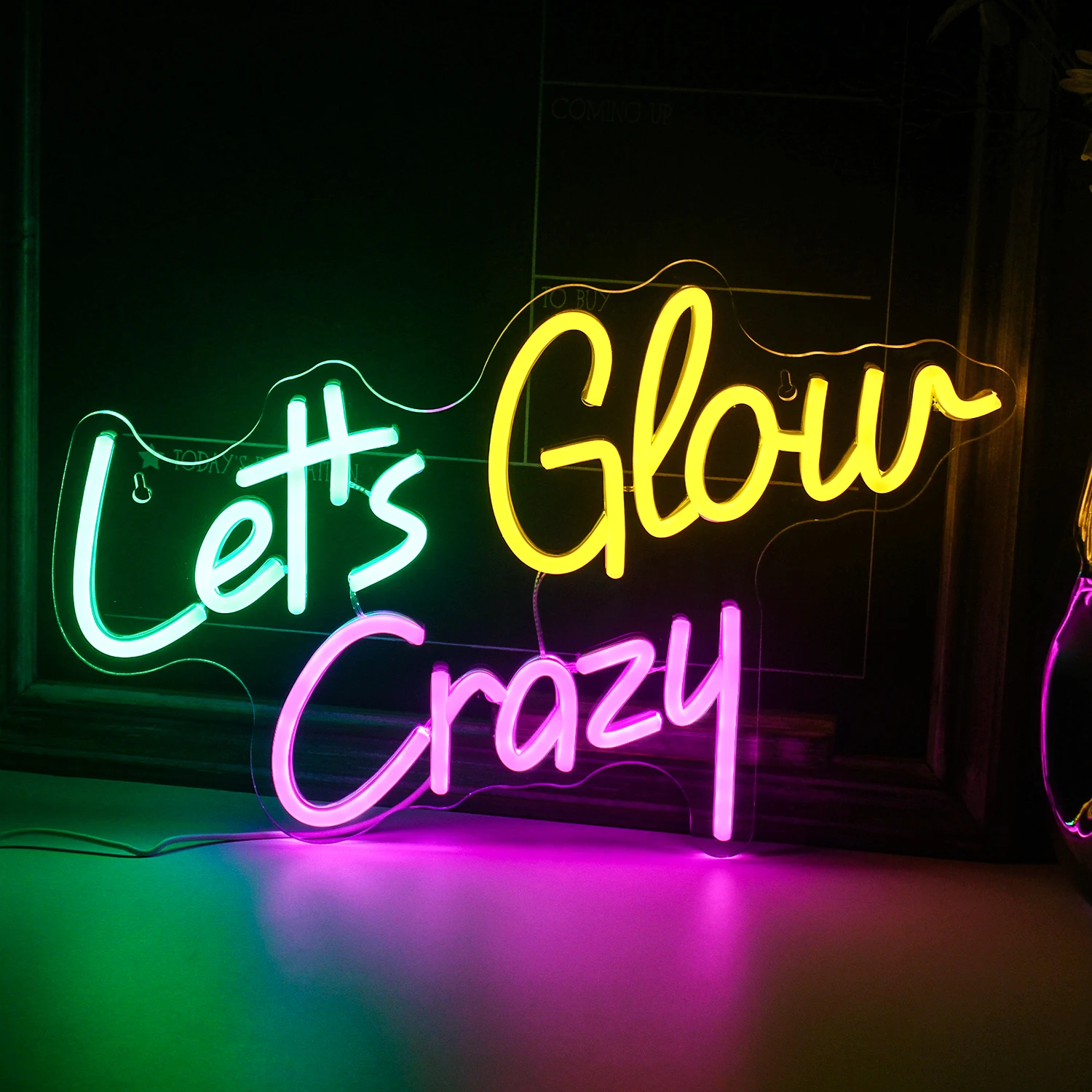 

Let's Glow Crazy Neon Sign Led Light Personalized For Bedroom Home Art Bar Pub Birthday Wedding Party Aesthetic Wall Decor Gift