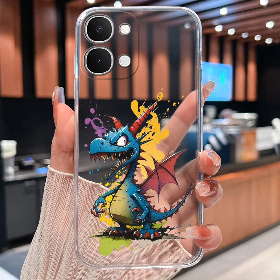 Cute Cat Cartoon Soft TPU Protective Phone Case - Clear Silicone Shockproof Cover