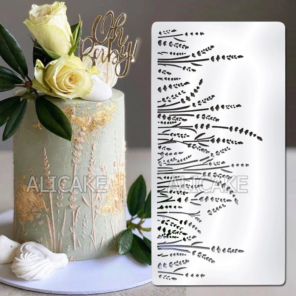 Lavender Cake Stencil Template Dandelion Wedding Lace Cake Decorating Fondant Tools Plastic DIY Drawing Mold Stencils