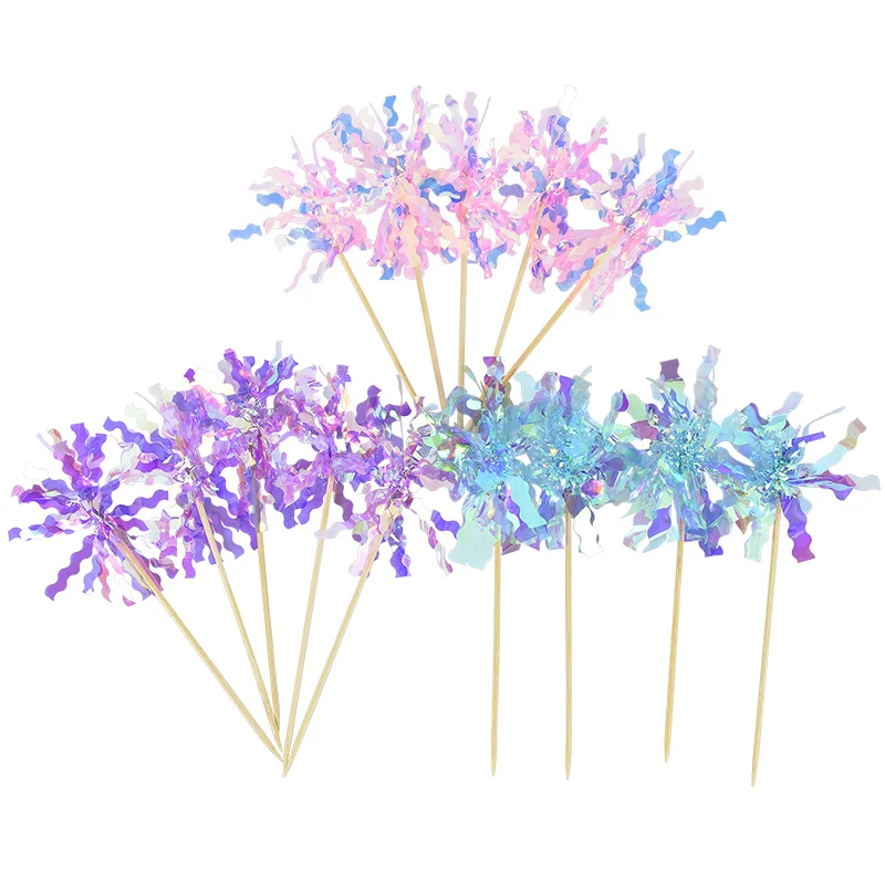 20 Stück Glitzer-Quasten-Kuchenaufsatz, buntes Feuerwerk, Cupcake-Topper, Hochzeit, Geburtstag, Babyparty, DIY, Dessert, Kuchen, Dekoration