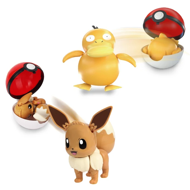Genuine Pokemon Box Set Pocket Monster Pokeball Deformation Toys Pikachu Venusaur Charizard Gyarados Mewtwo Anime Figure Model Eevee Psyduck