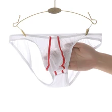 Penis Sheath Cover Bikini Underwear Breathable Mesh Panties Men's Sexy Mid Rise Briefs Quick Dry See Through Underpant A50