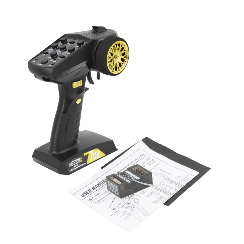 NEEBRC 7CH 2.4Ghz Radio System Transmitter with 6 Pin Light Plug Receiver 7 Channel Remote Control for MN168 MN99S MN82 MN Car