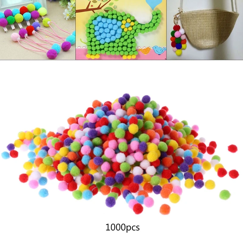 1000Pcs Soft Round Craft PomPoms Ball Mixed Color Pom Poms 12mm DIY Craft 12x8mm strong round cylinder magnets 12mm x 8mm rare earth neodymium 12 8mm art craft connection imanes 10 30 50 100pcs