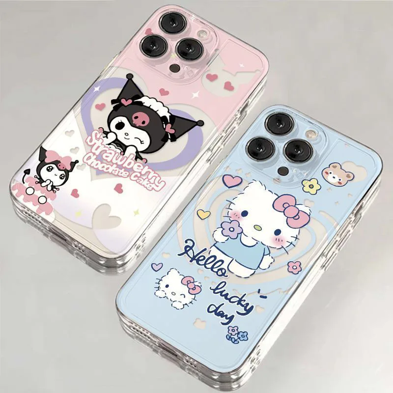 

Sanrio Kuromi Hello Kitty 14Pro IPhone15 Case Cute 12 13 Cartoon Xsmax Anti Slip Xr Silica Gel 11 Soft Shell Girl Birthday Gift