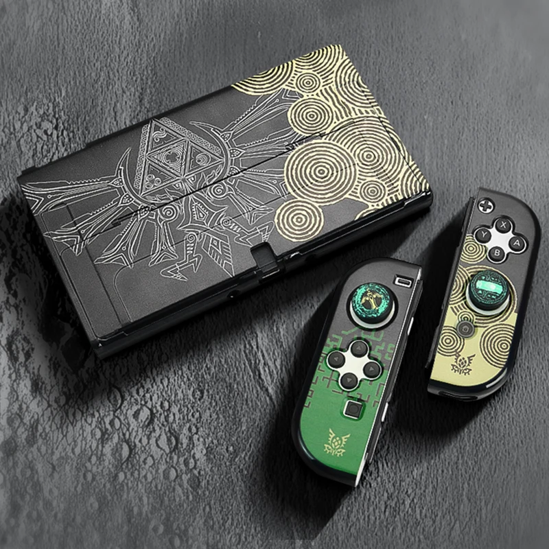 Oled pc Case para Nintendo Switch Shell Duro Capa Pele de Console Caps de Aderência Joycon Novo 2023