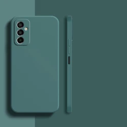 Enhanced Shockproof Liquid Silicone Phone Case - TPU Back Cover for Samsung M13 4G (BlackGreen)