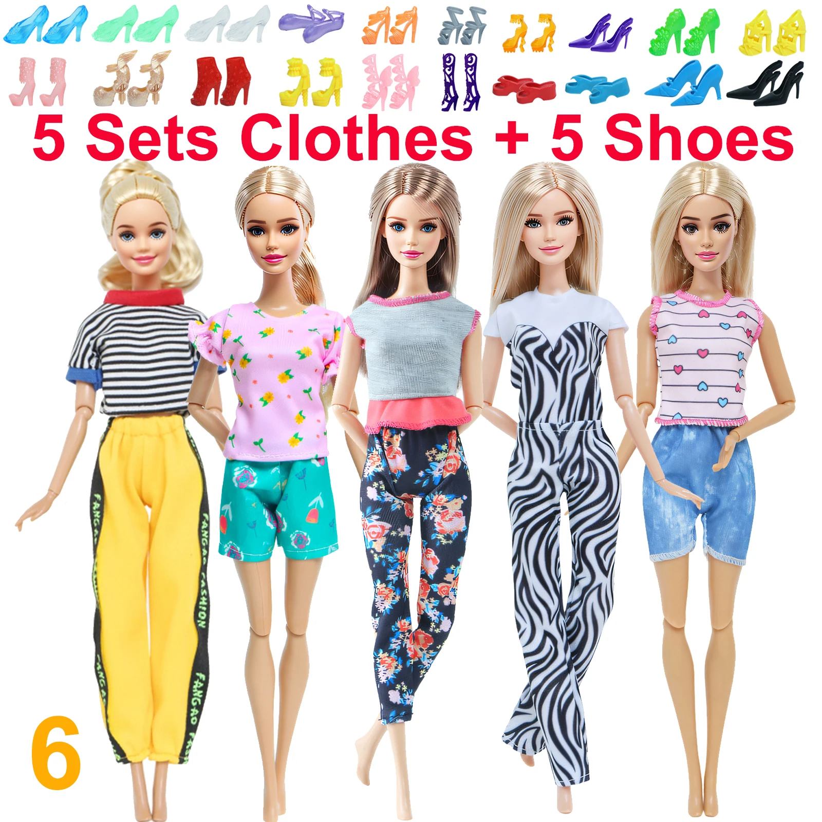 10-Piece Fashion Outfit Set with Shoes and Accessories