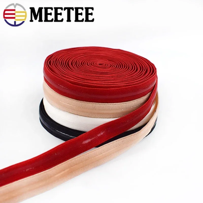 5/10M 8/10/12/15/20/25mm Silicone Non-slip Underwear Elastic Band  Transparent Rubber Stretch Ribbon Tapes DIY Sewing Accessory