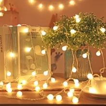 2M 3M 6M LED Holiday Light Chain Ball LED String lights Battery Light Bulb Garland Waterproof Outdoor Wedding Christmas Lighting