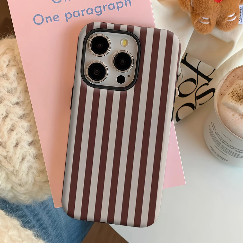 Burgundy Stripes Essential Double-Layer Phone Case