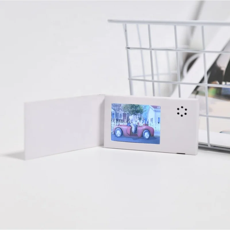 Custom.2.4 인치 비디오 명함 비디오 브로셔, 카탈로그 초대장 디지털 LCD 소책자, 마케팅 MP4 비디오 플레이어, 인사 포