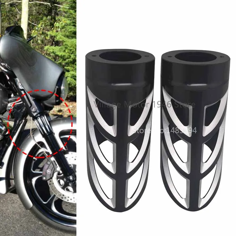 

Motorcycle CNC Front Fork Boot Cover For Harley Touring Road King Electra Street Glide Trike 1980-2017