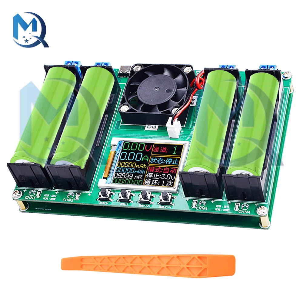 18650 Lithium Battery Capacity Tester Module MAh MWh Digital Four Batteries 18650 Battery Power Detector Tester Module Type-C