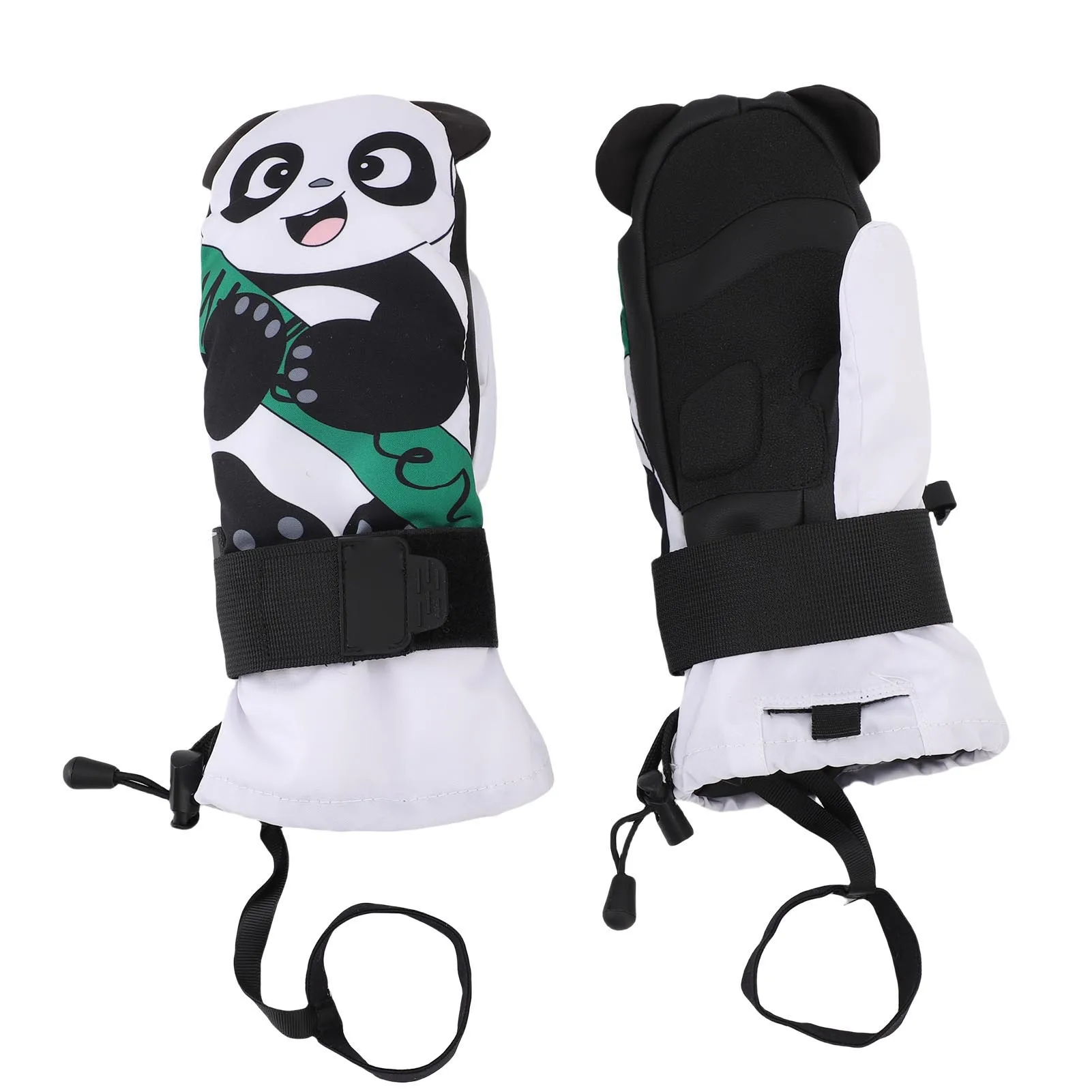 1 Pair Junior Skiing Gloves Anti Slip Snow Mitts Warm Abrasion Proof Rainproof Snowboard Gloves  Windproof Snowboard Gloves