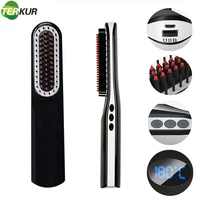USB Wireless Charging Electric Hair Brushes Straight Comb Anti-scald  Strengthener Men and Women Straightening Beard Combs 1