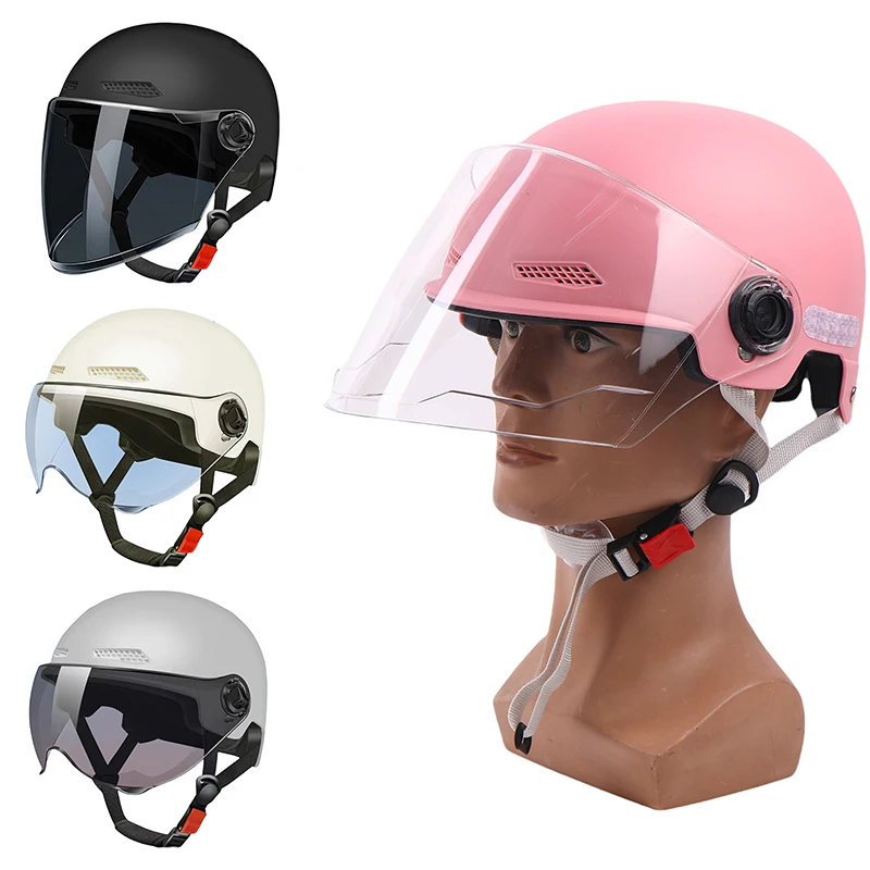 〔E〕3C-zertifizierter Cartoon-Elektrofahrrad-Motorrad-Halbhelm für Herren und Damen mit Schutzbrille, Fahrradschutzhelm – Detail 7