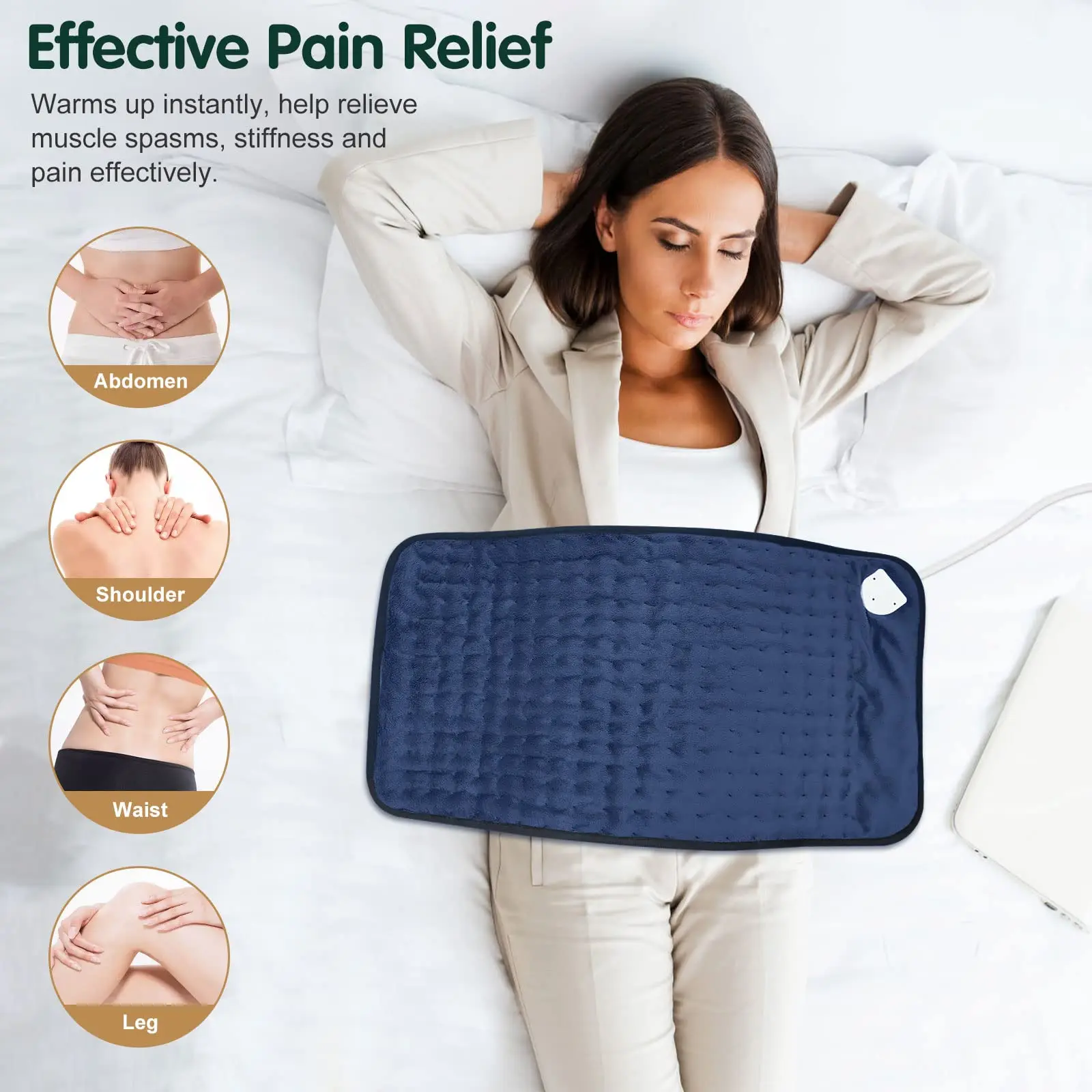 Thermal Electric Pad with 6 Temperature Levels, Lumbar Electric Blanket , Electric Mat Quick Heating for Back Cervical Neck