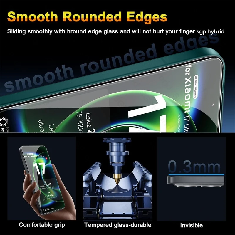 3-Pack Ultra-Resilient Screen Protector Set with Protective Glass Case