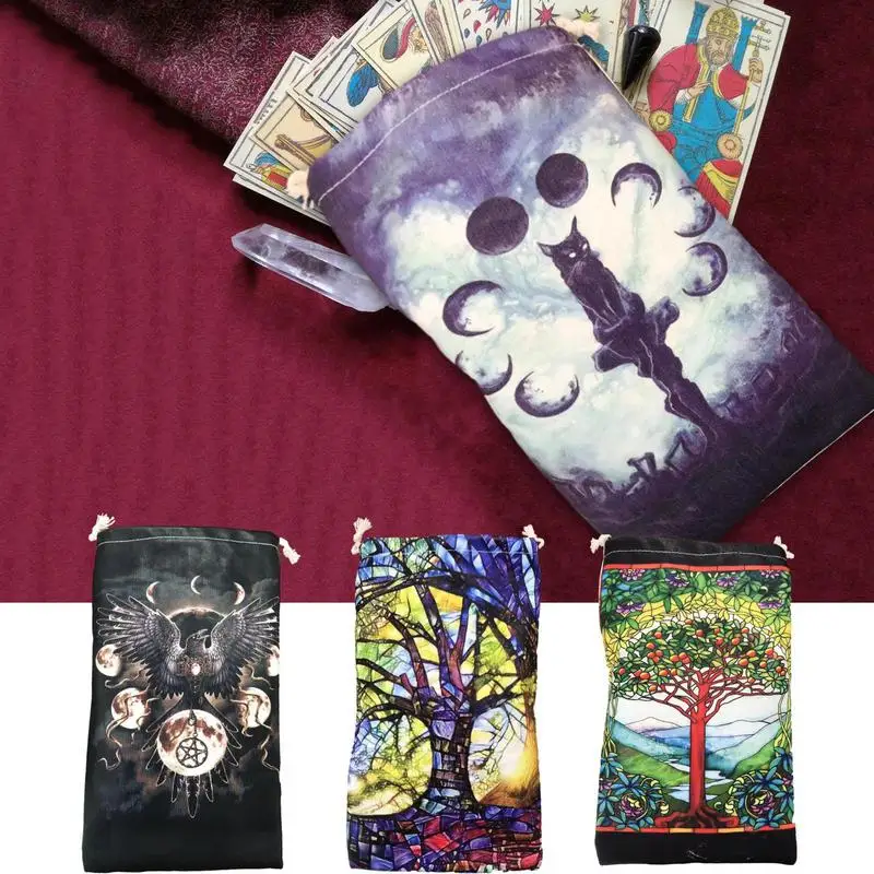 

Tarot Storage Pouch Dice Card Bag Board Game Drawstring Tarot Bag Dice Storage Bag Tarot Card Storage Bag Dice Bag For Crystal