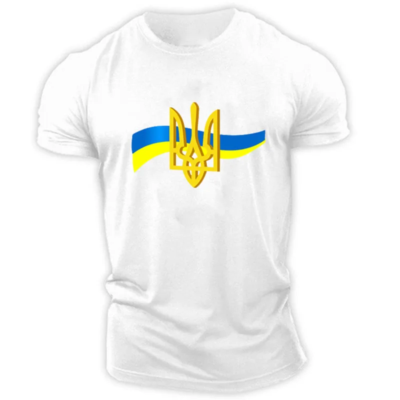 人気ブランドからコーディネートを探す UKRAINE National Ukraine Sleeve Short Summer T-Shirt Men's Clothing