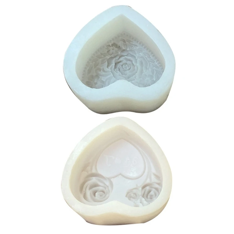 

3D Love Heart Rose Silicone Flexible Mould Clay Resin Ceramics Candy Fondant Candy Chocolate Soap Mould Dropship
