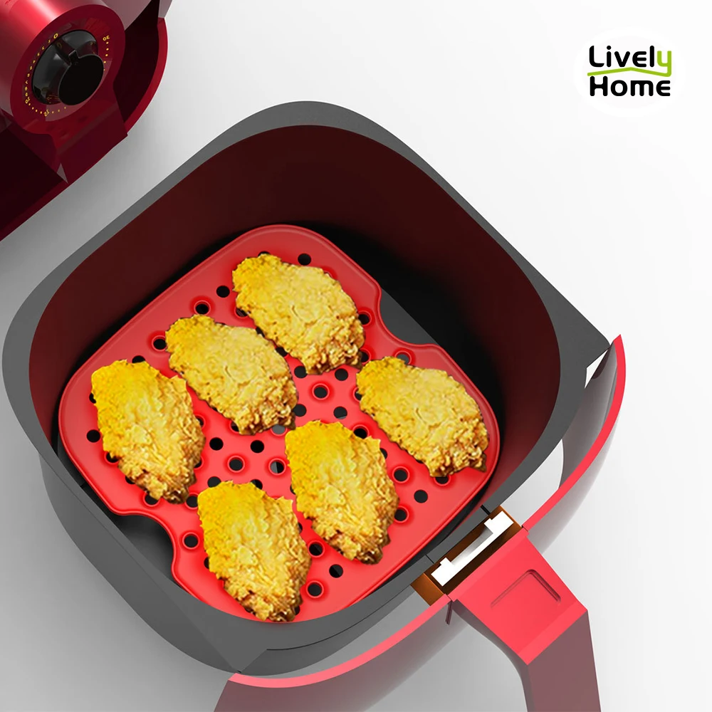 Reusable Air Fryer Liner Air Fryer Mat Food Grade Silicone Accessories Nonstick Durable Pad For