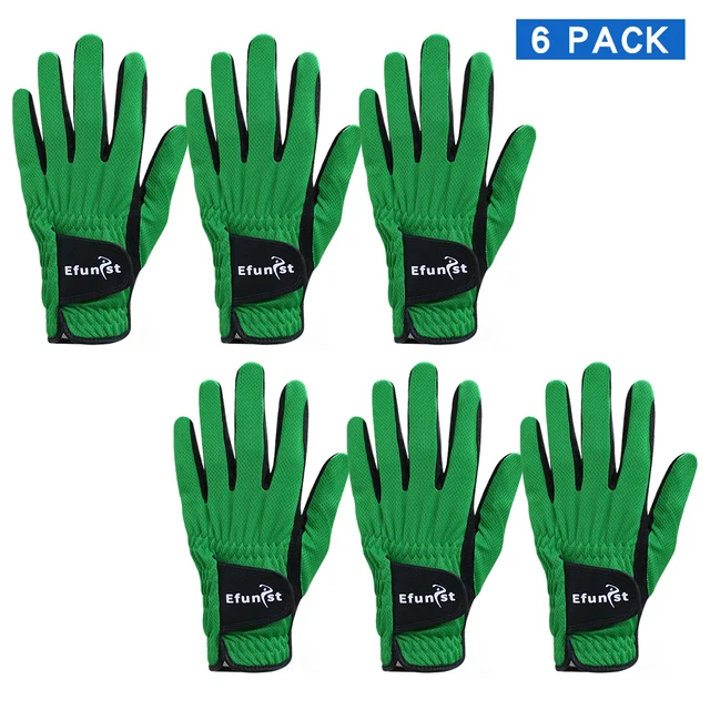 Golf Gloves Men Left Hand Cool Comfortable Micro Soft Fiber Breathable Green Golf Gloves Improved Grip System Golf Glove Men 6