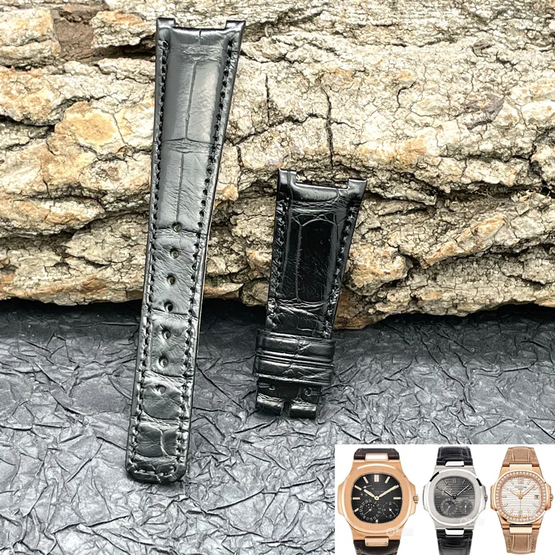 Fuyijia Top Custom Patek-Philippe Cinturino In Alligatore Cinturino 25Mm 21Mm Calibratore Cinturini In Pelle Di Coccodrillo Cintura In Vera Pelle