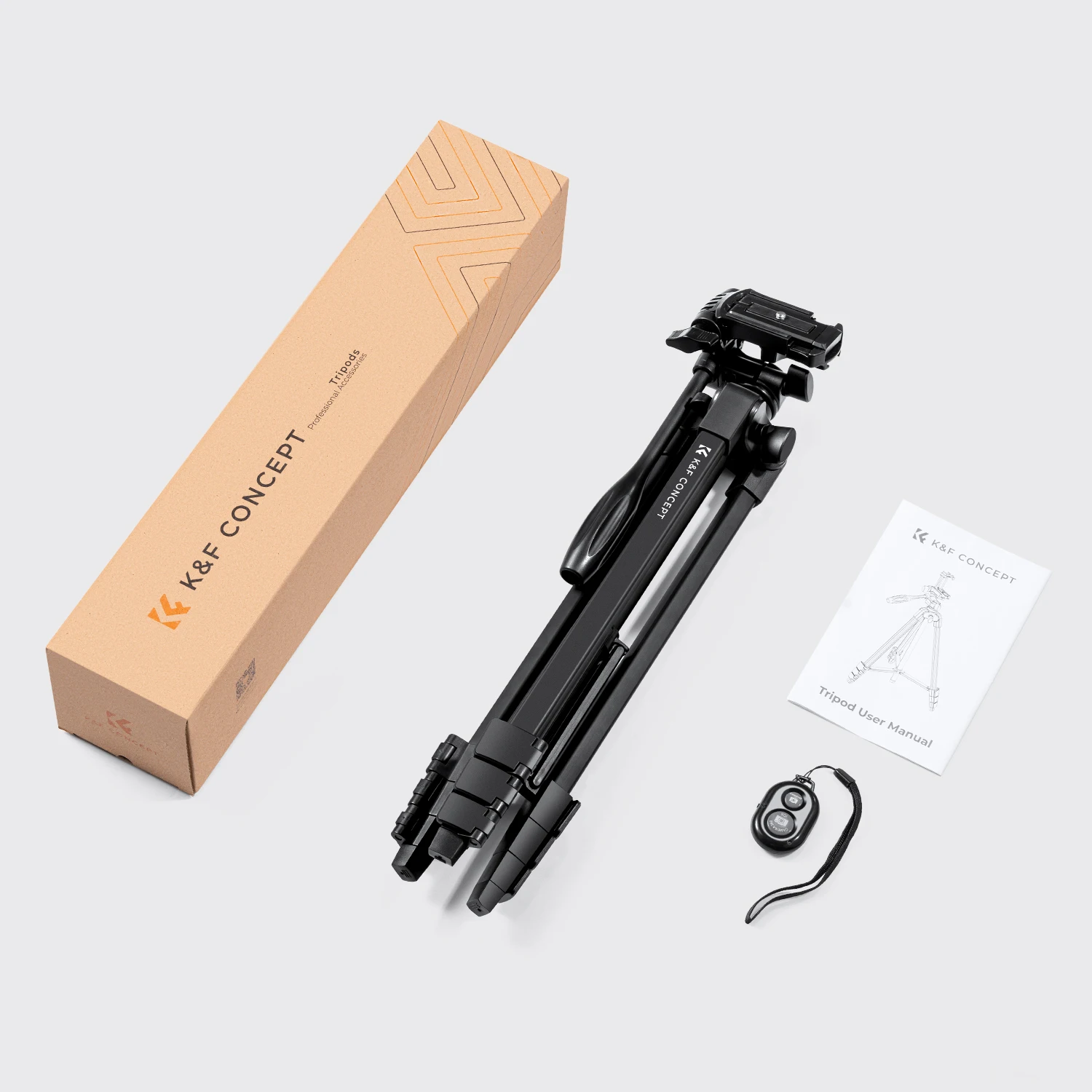 K&F CONCEPT 1.5 m Aluminum Camera Phone Tripod Stand 1.34 lbs Ultra Lightweight with Remote and Cellphone Holder B174A1 Tripods