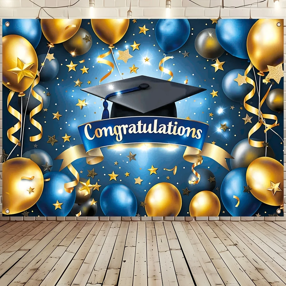 Graduation Batten 1 graduation party banner, durable polyester wall decoration, with a ...