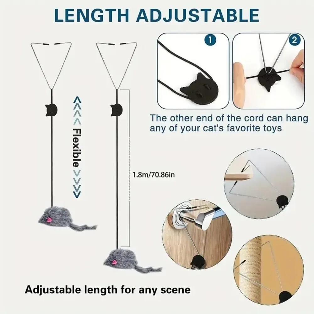 Cat Interactive Toy Simulation Mouse Hanging Door Retractable Cat Interactive Toy Scratch Rope Mouse Pet Supplies - Image 6