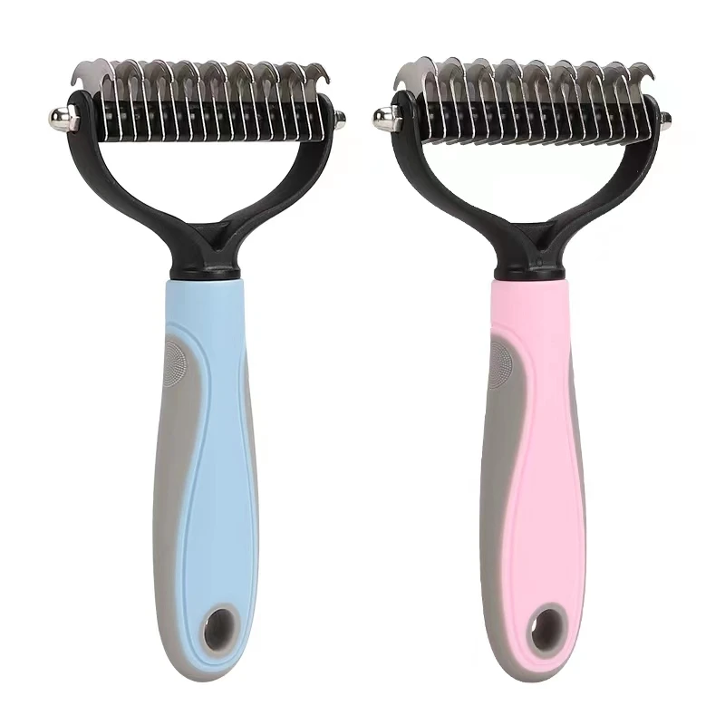 Cepillo Para Perro Tools Pet Grooming Brush 2 Lati Dematting Dog Comb Brush Rastrello Sottopelo Spargimento Capelli Volanti Professionale