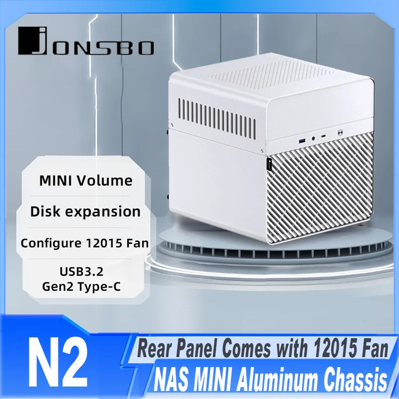 Jonsbo N2 All Aluminum Alloy Mini ITX Case for PC Cabinet NAS Case Computer with 5 HDD Hard Disk Installation Positions