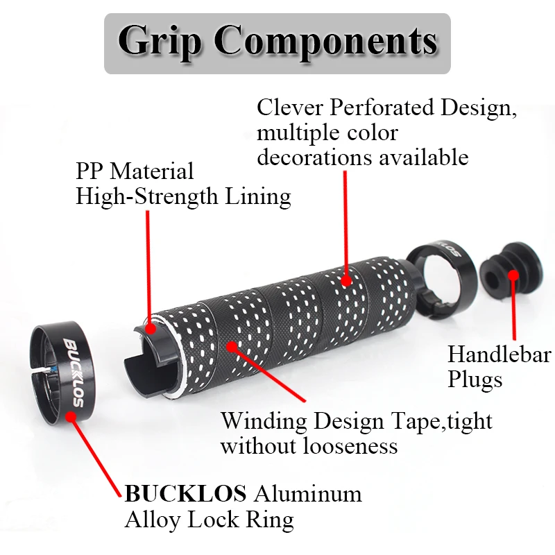 1Pair Non-slip Bike Handlebar Grips Comfortable PU Tape Cover Handle Grips 22.2