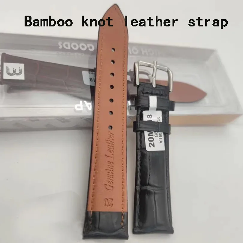

Head layer cowhide strap, bamboo knot leather strap, calf leather buckle strap, men's and women's watch chain strap