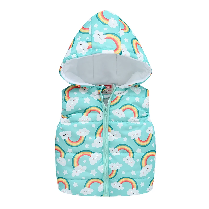 Winter Infant Boys Girls Warm Vest Coat Fashion Cute Cartoon Kids Outwear Children Sleeveless Hooded Jacket Cotton Baby Clothes Children Vest