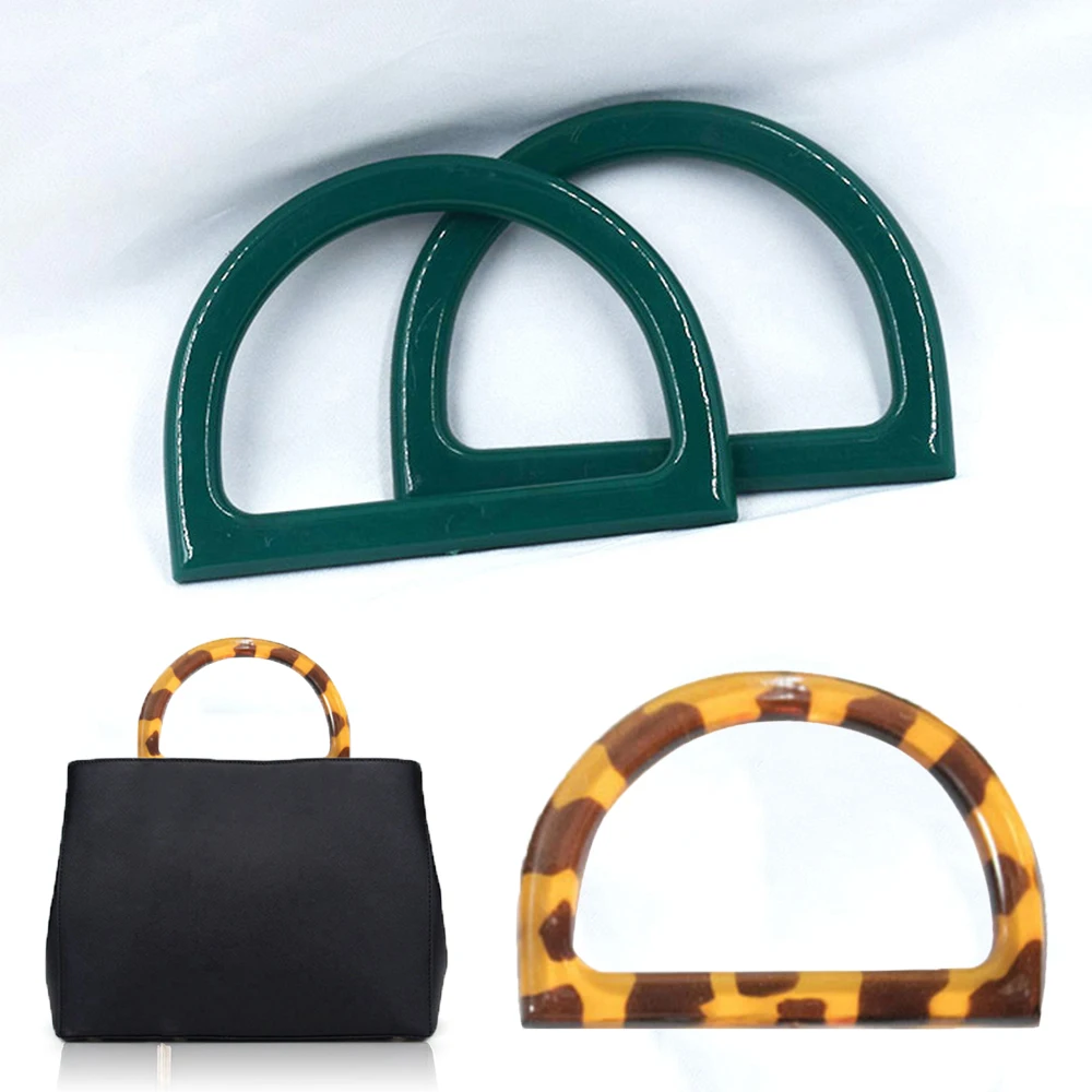 

1Pc Deepeel 12cm D-Shape Handbag Plastic Handle Fashion Women's Purse Frame Woven-Bag Replacement Handles Bag Accessory