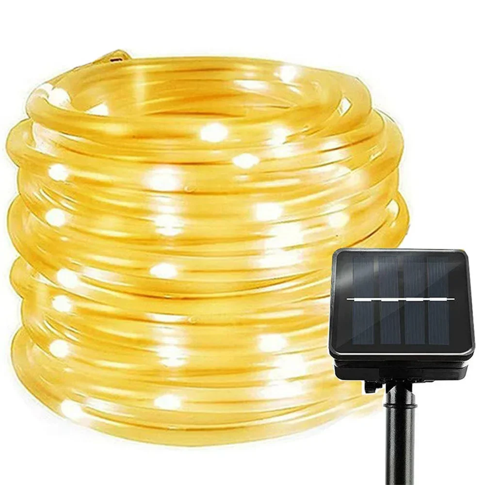 

10/20/30M Solar Powered LED Rope Light Outdoor Solar Rope String Lights Waterproof Copper Wire Tube Fairy Light for Garden Decor